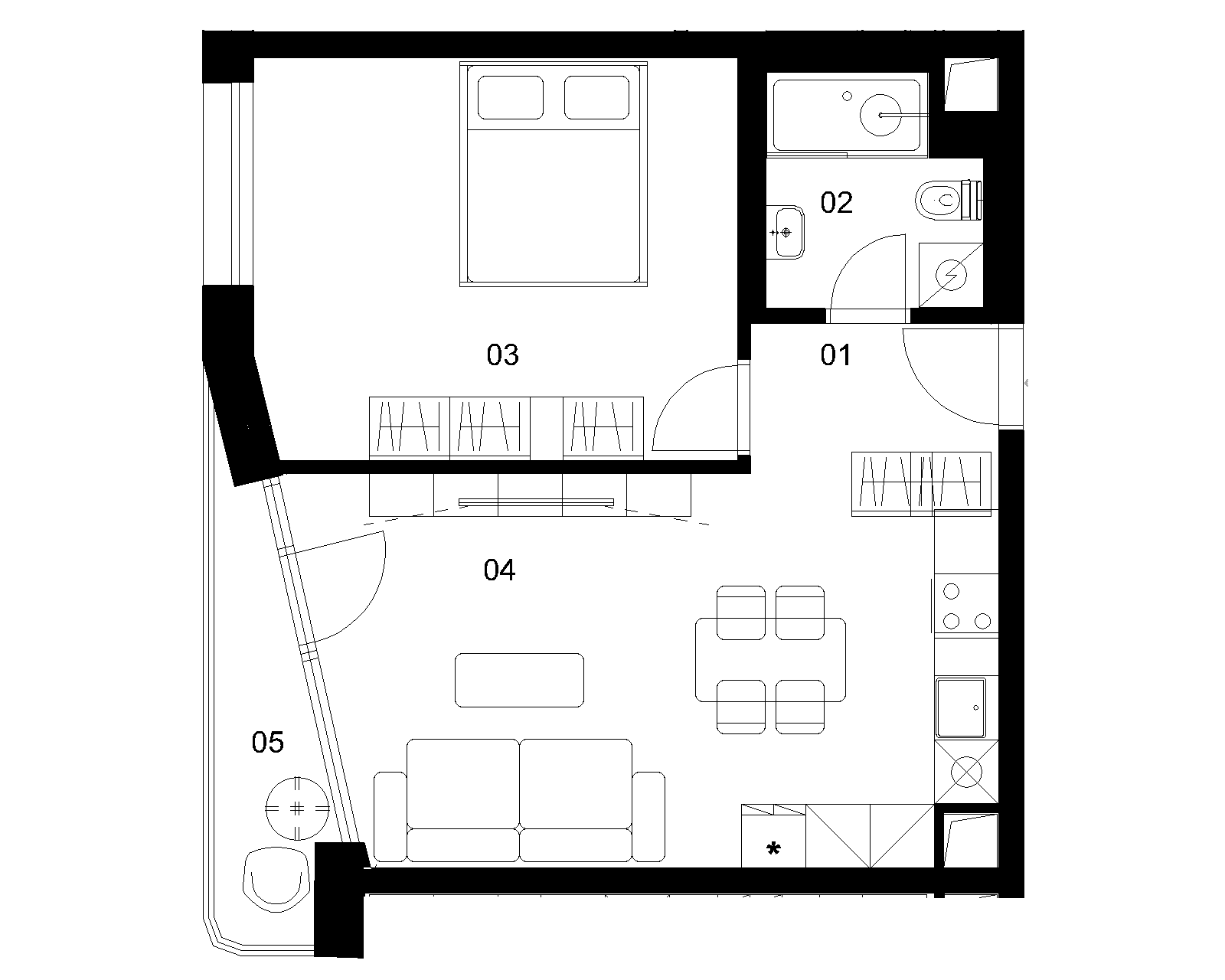 A1B - 2 izbový byt - Nové Mlynarce