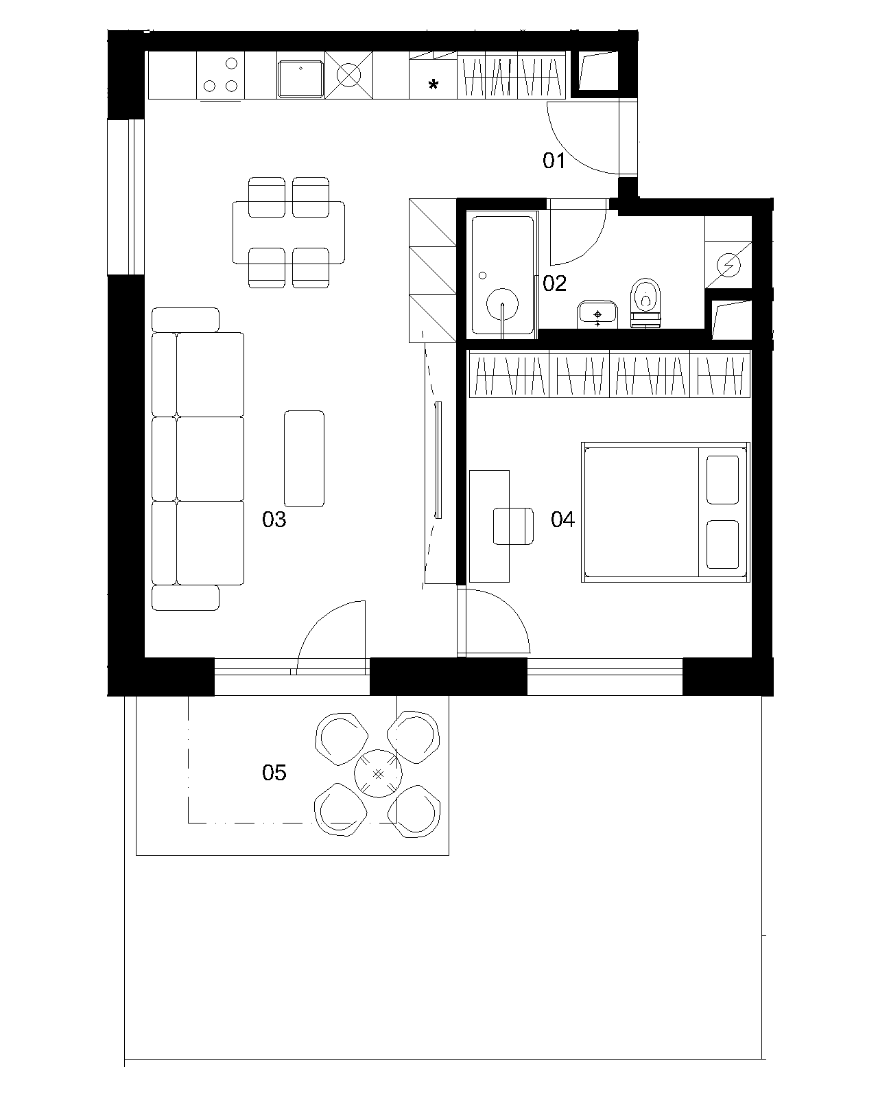 A1C - 2 izbový byt - Nové Mlynarce
