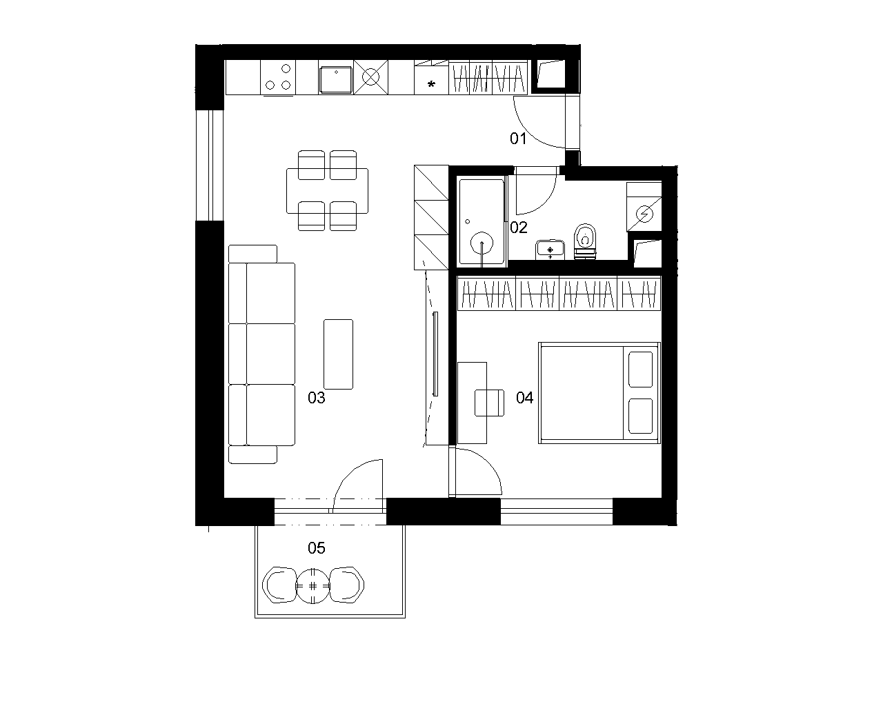 A2C - 2 izbový byt - Nové Mlynarce