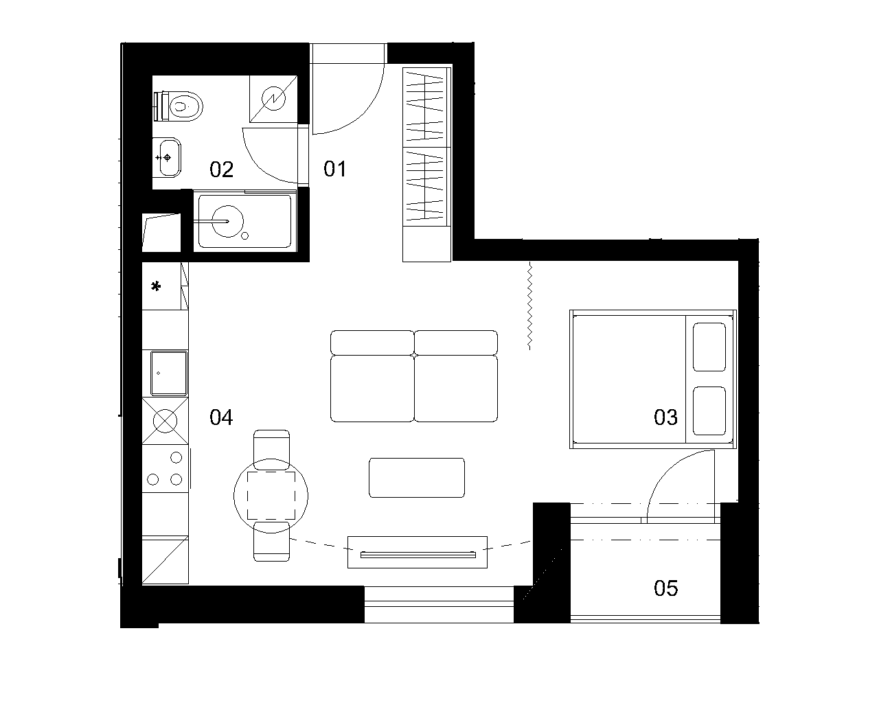 A2F - 1 izbový byt - Nové Mlynarce