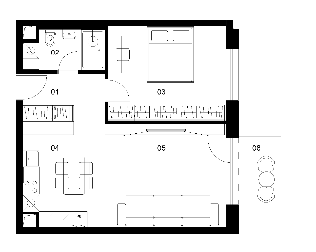 A3E - 2 izbový byt - Nové Mlynarce