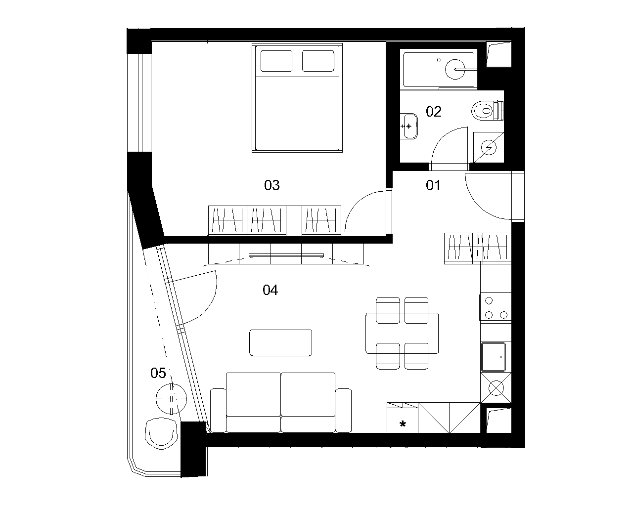 A4B - 2 izbový byt - Nové Mlynarce