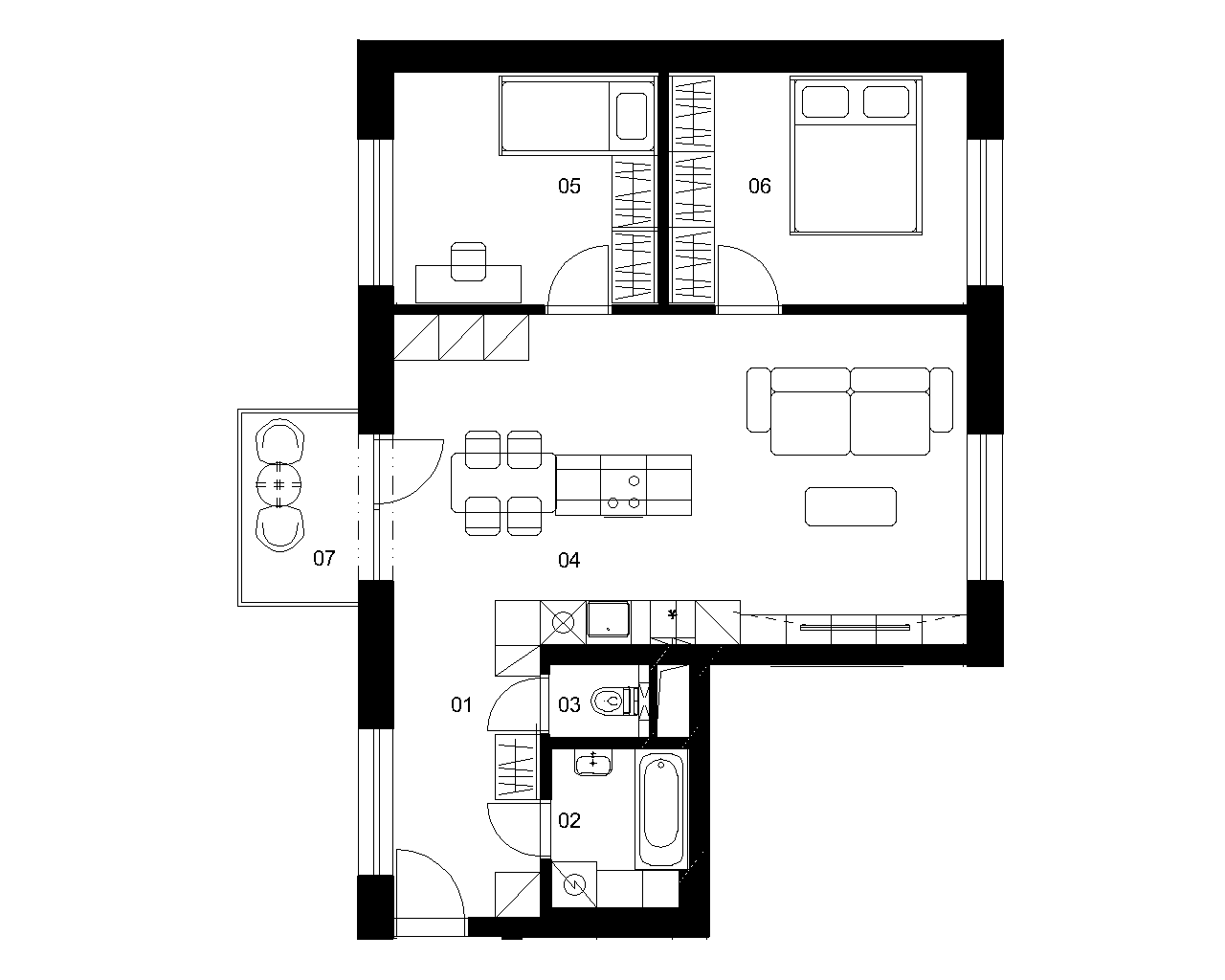 D4A - 3 izbový byt - Nové Mlynarce