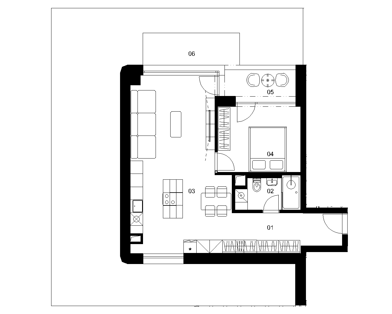 AE1A - 2 izbový byt - Nové Mlynarce