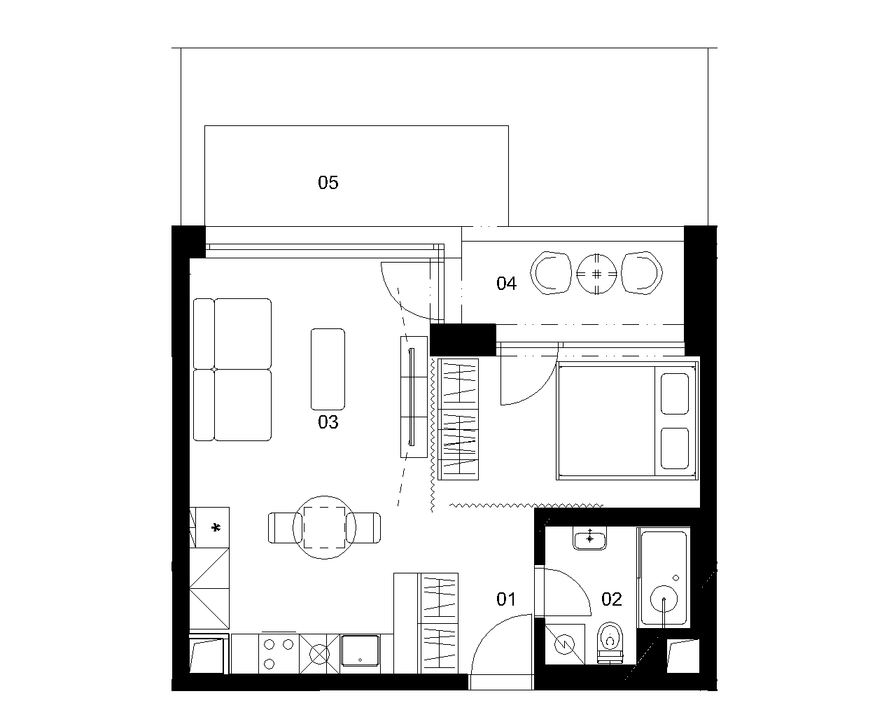 AE1B - 1 izbový byt - Nové Mlynarce