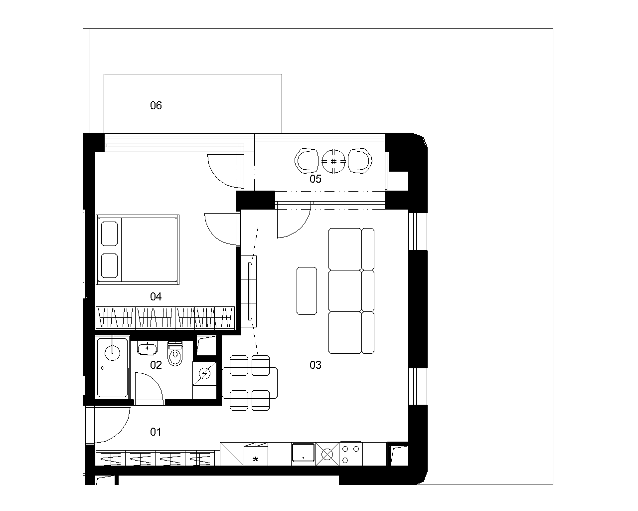 E1C - 2 izbový byt - Nové Mlynarce