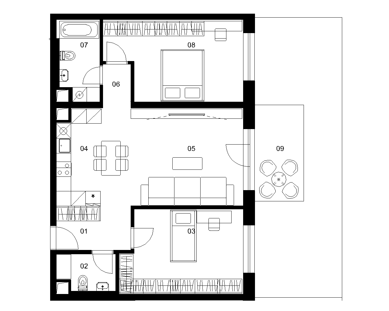 E1D - 3 izbový byt - Nové Mlynarce