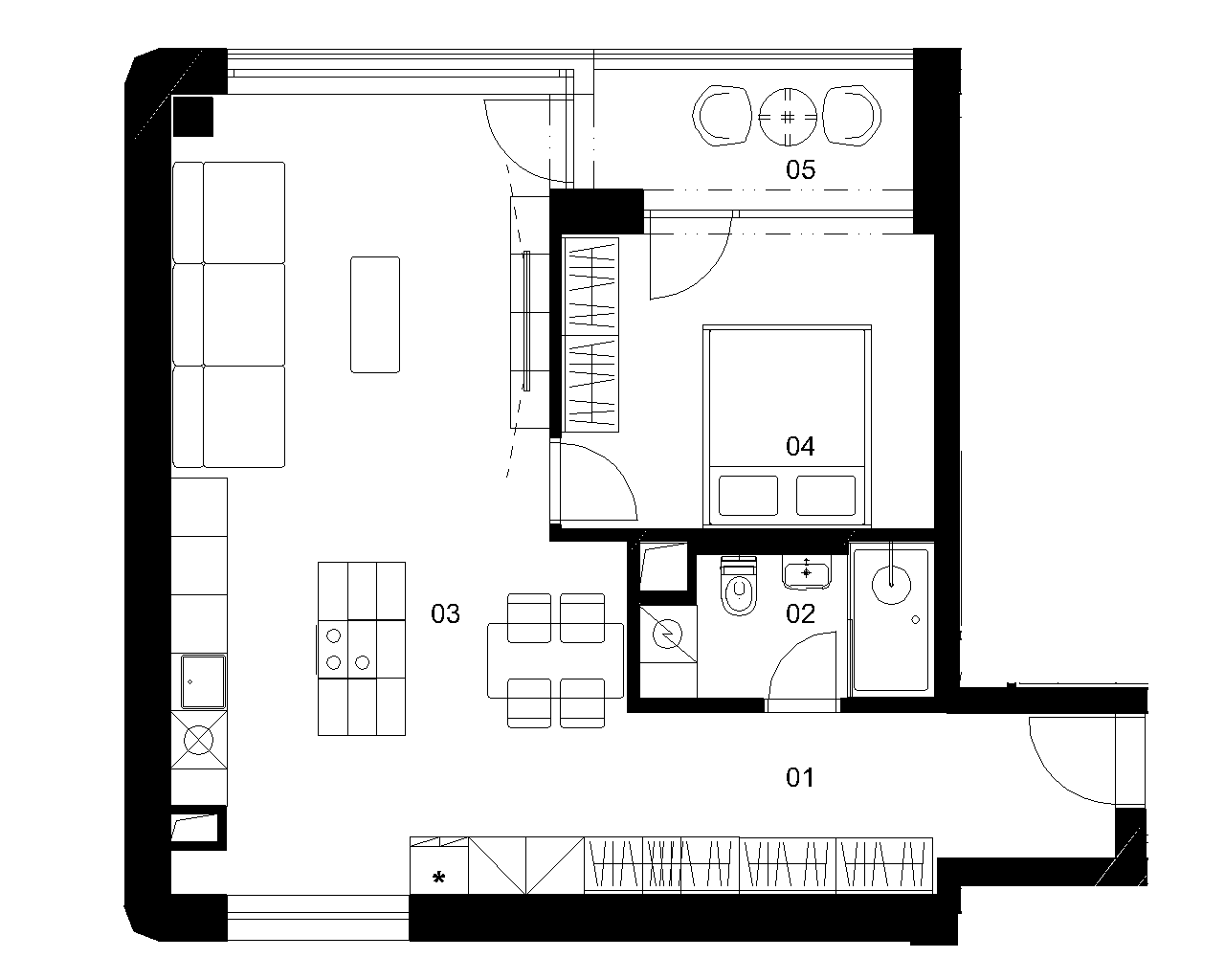 E2A - 2 izbový byt - Nové Mlynarce