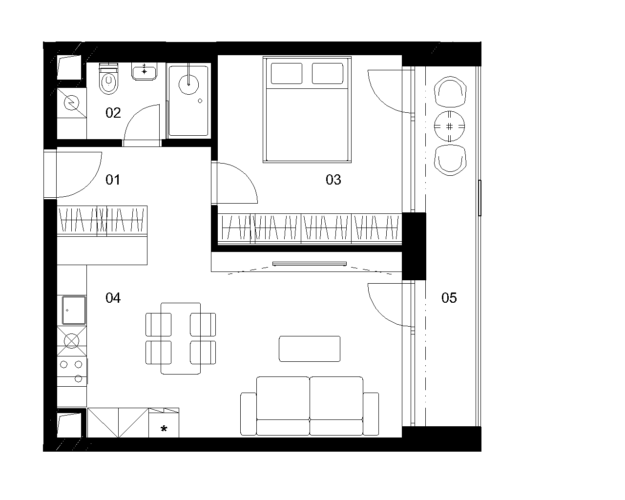 E2F - 2 izbový byt - Nové Mlynarce
