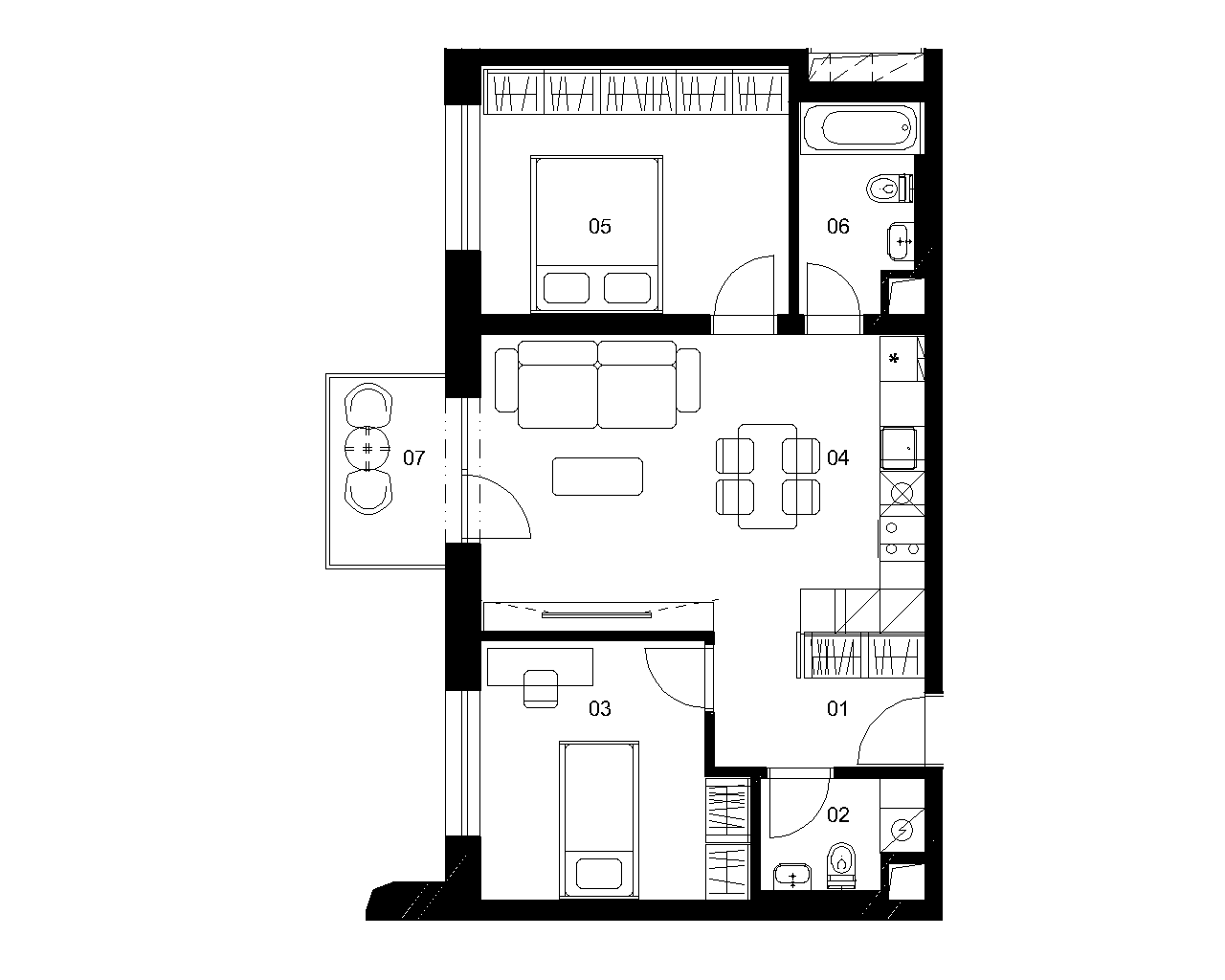 AE3J - 3 izbový byt - Nové Mlynarce
