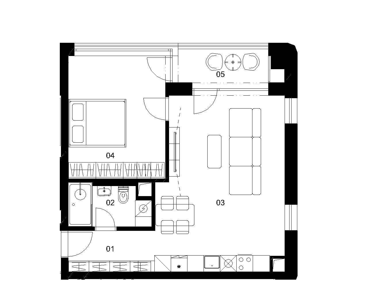 E4C - 2 izbový byt - Nové Mlynarce
