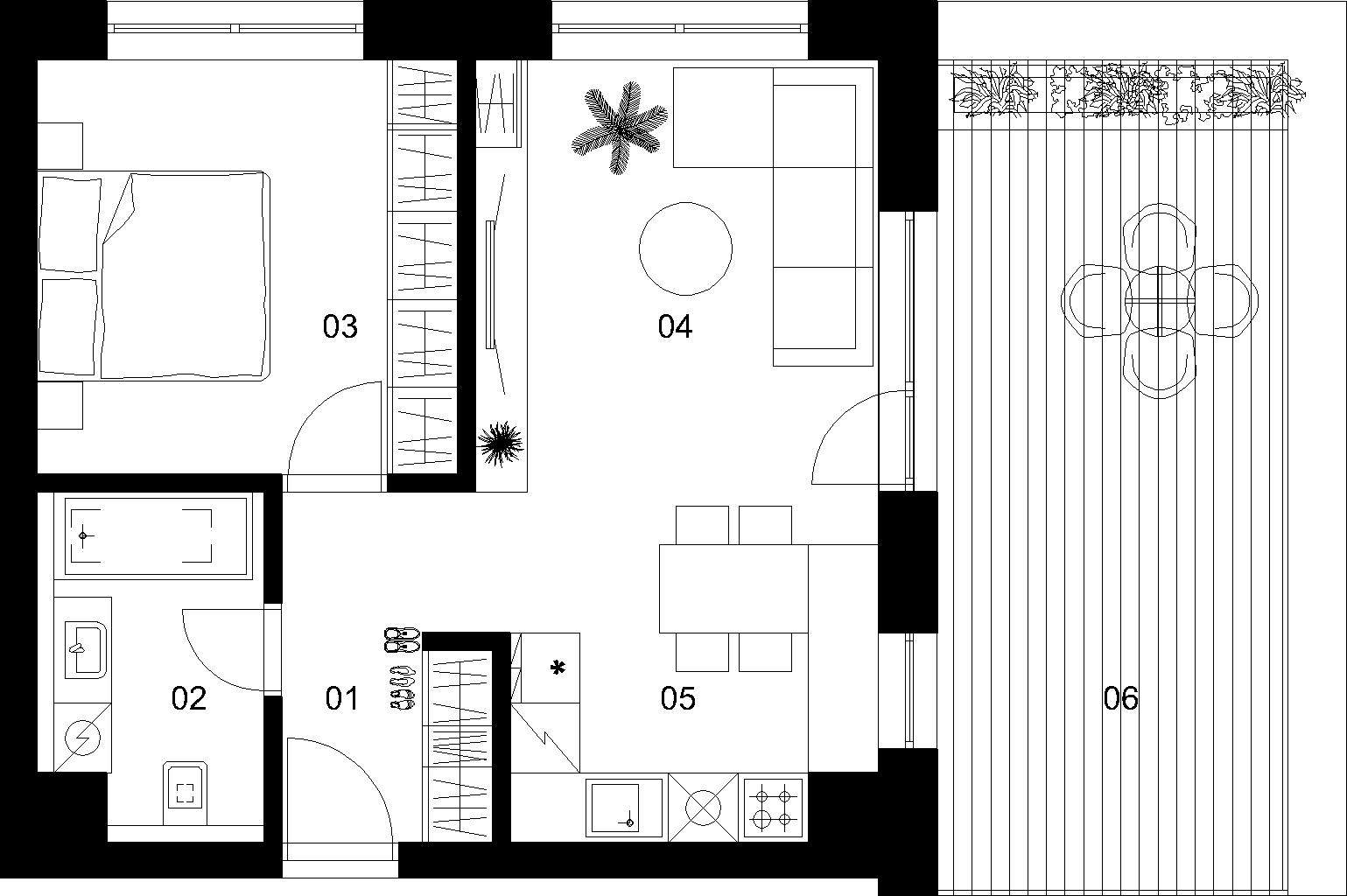 2 izbový byt B-5.7.