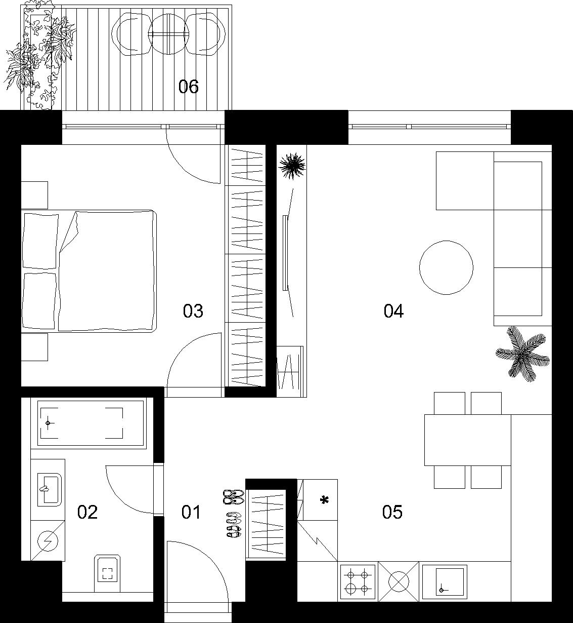 2 izbový byt C-4.4.