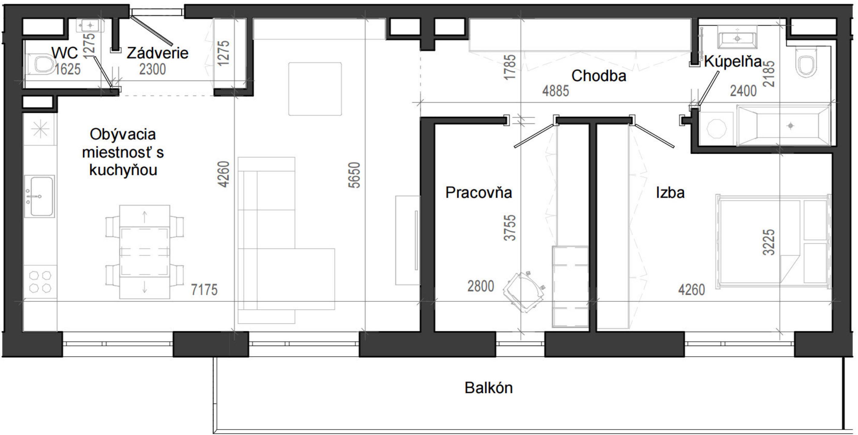 3 izbový byt B14 - 6F
