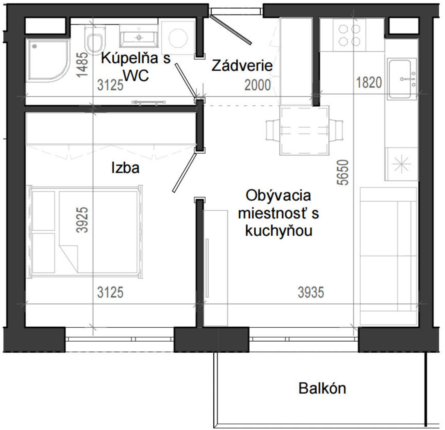 2 izbový byt B14 - 4I