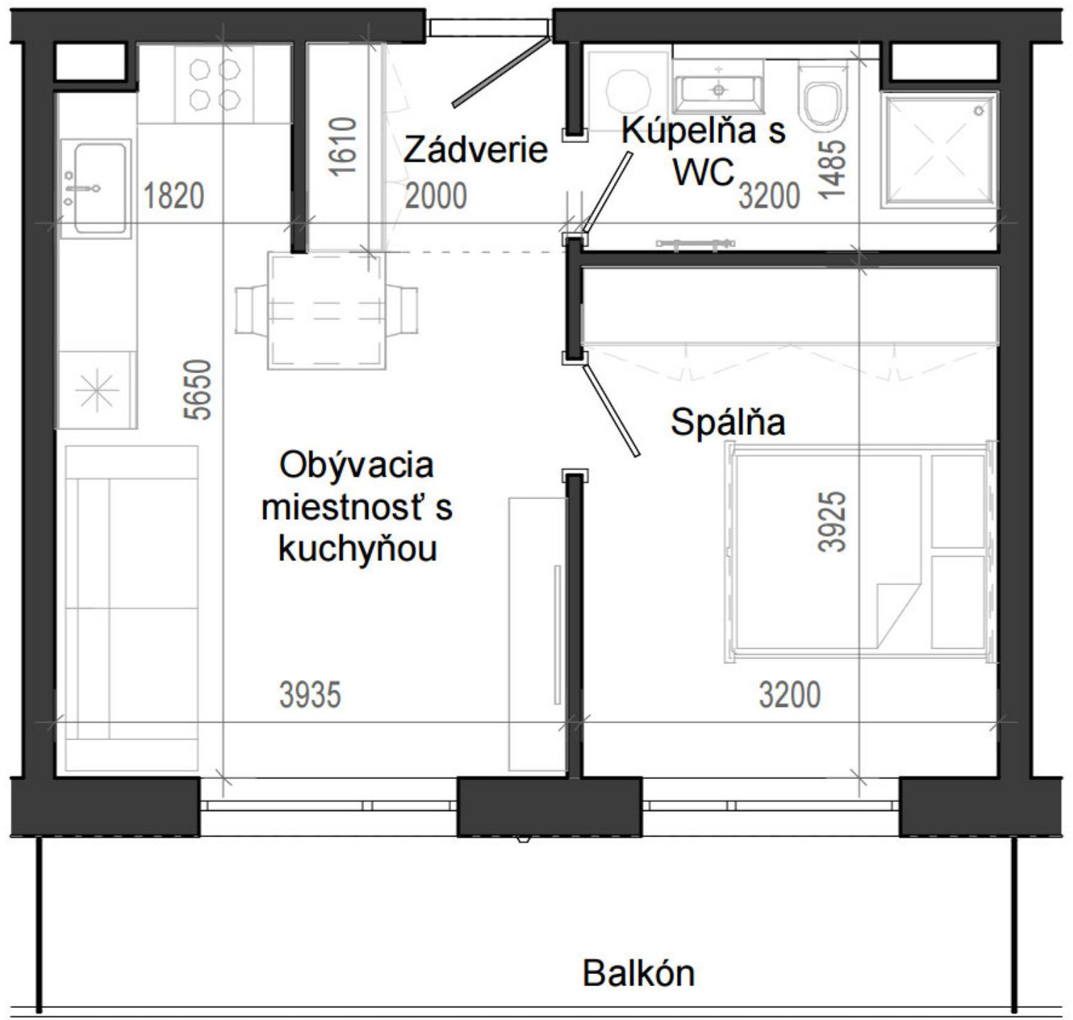 2 izbový byt B14 - 4H