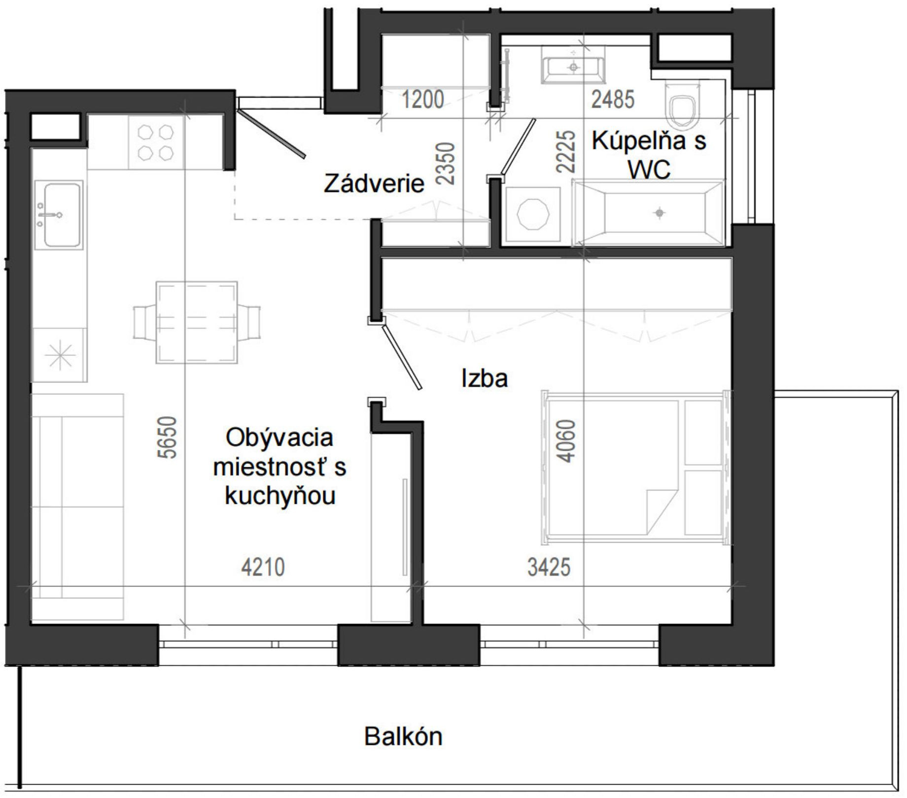 2 izbový byt B14 - 2G