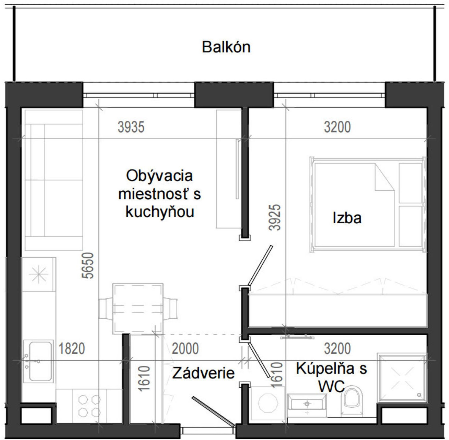2 izbový byt B14 - 2E