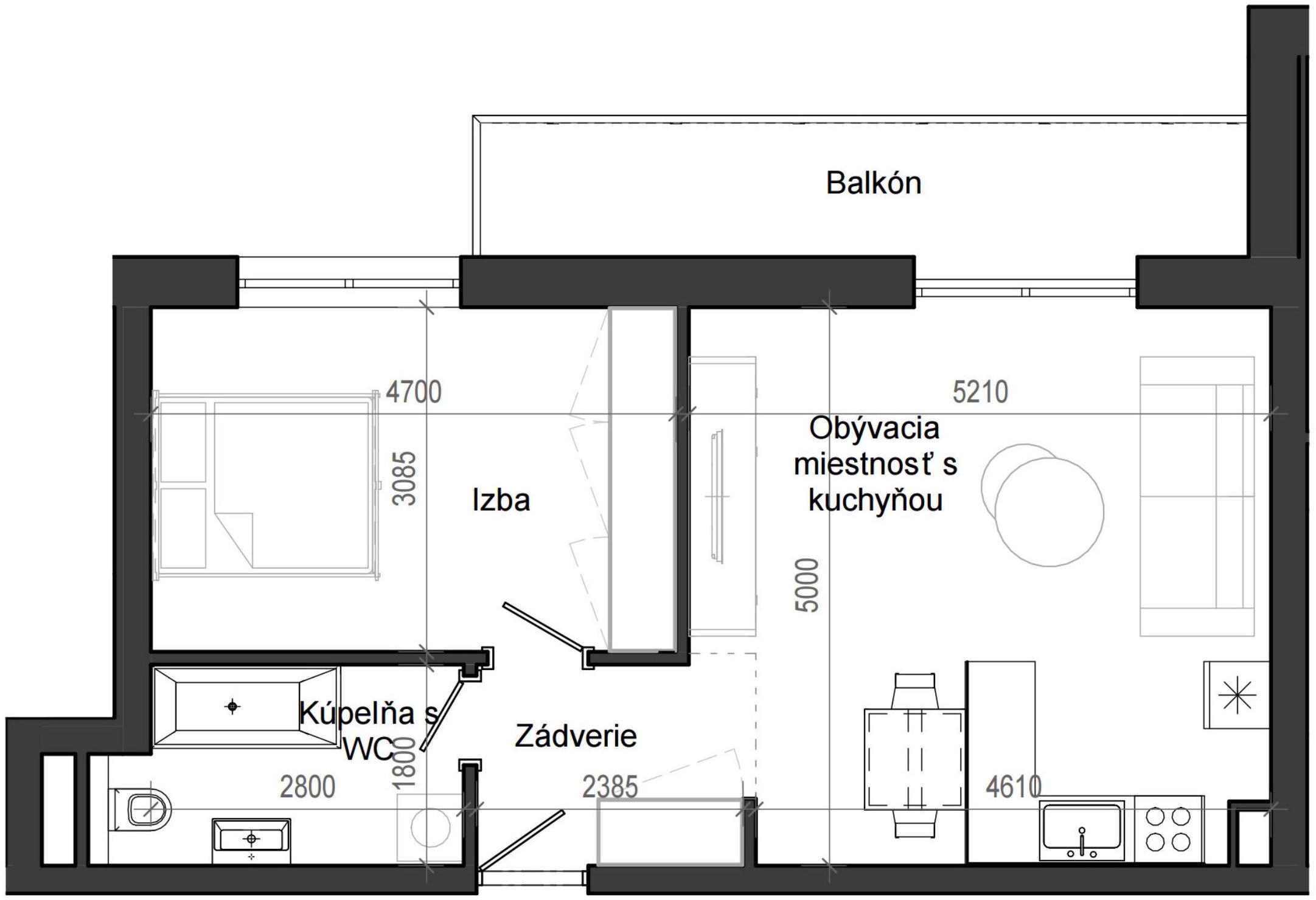 2 izbový byt B13 - 8E