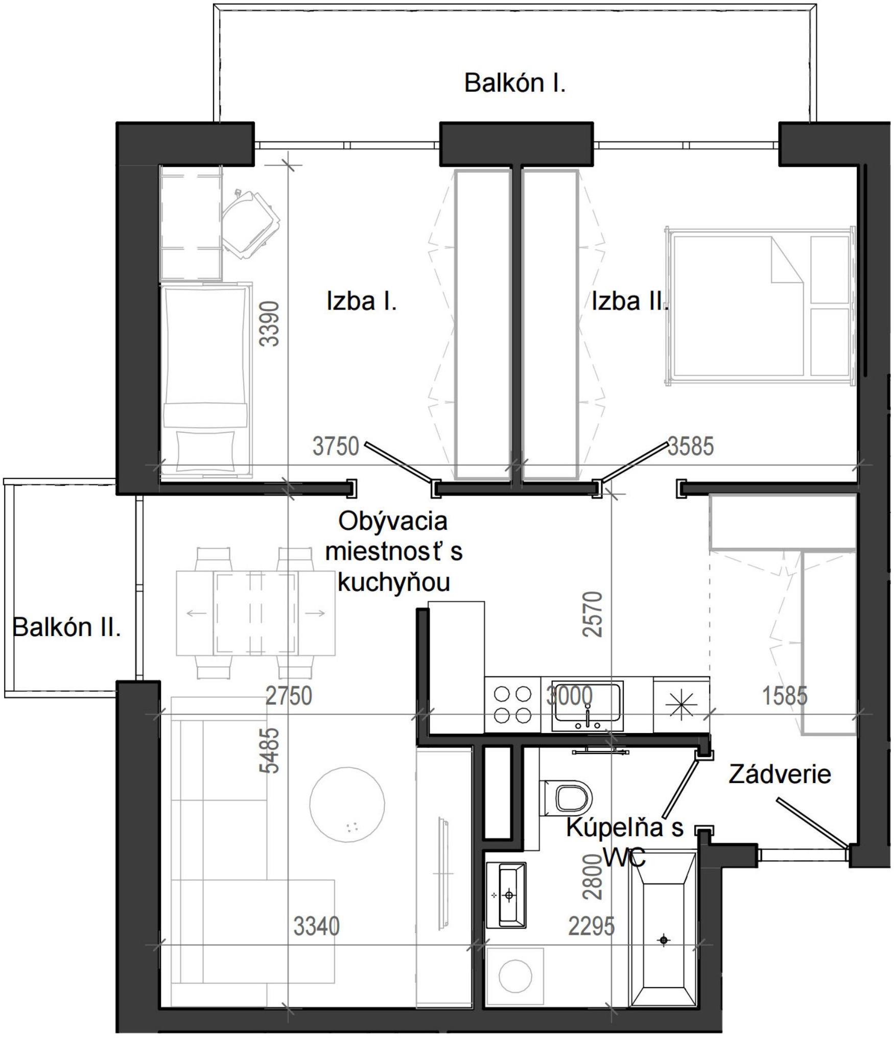 3 izbový byt B13 - 8C