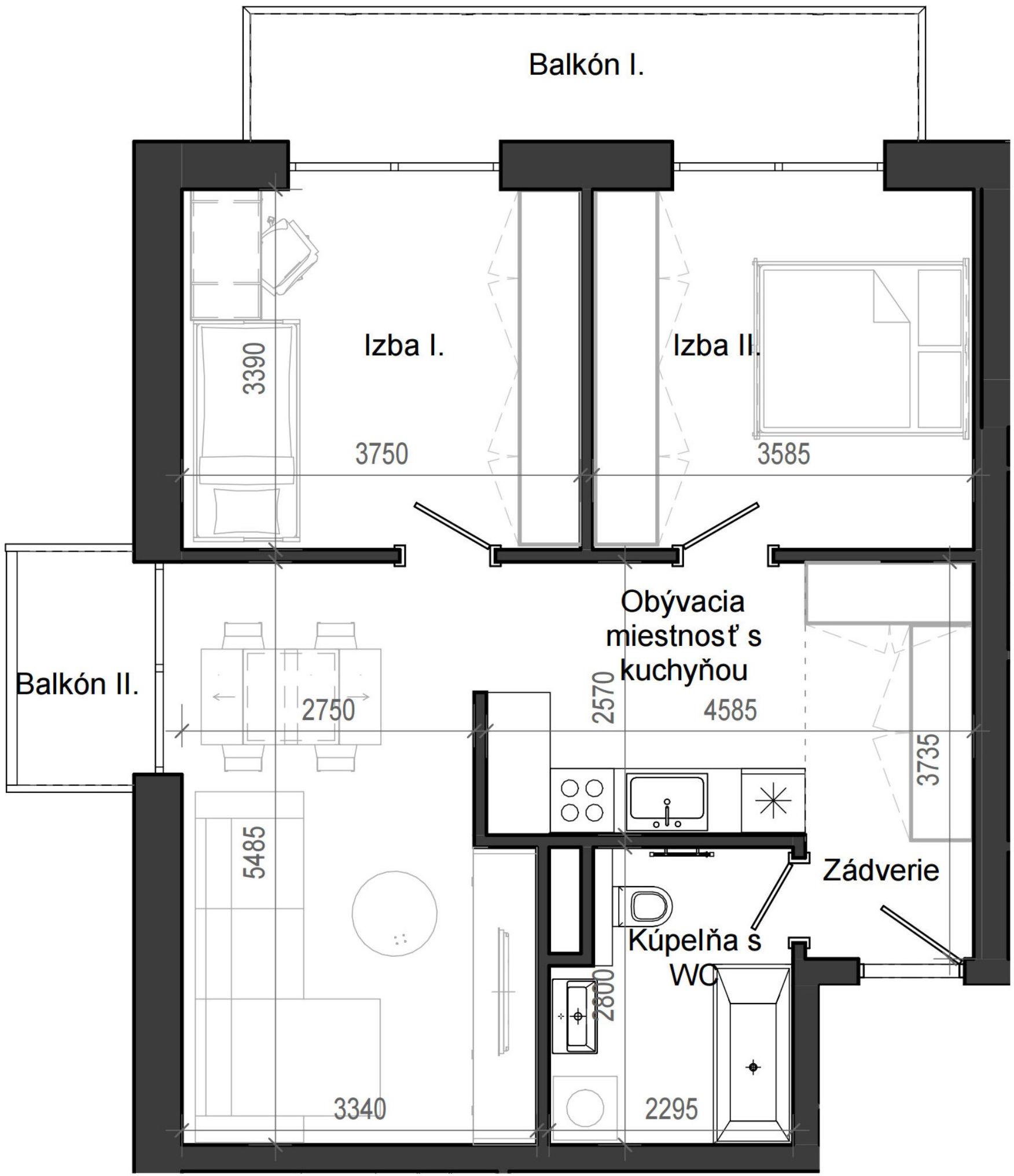 3 izbový byt B13 - 7C