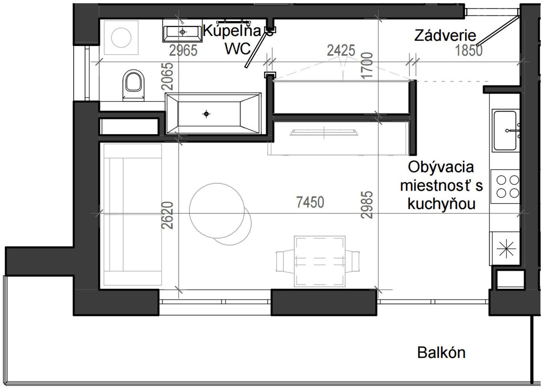 1 izbový byt B13 - 6B