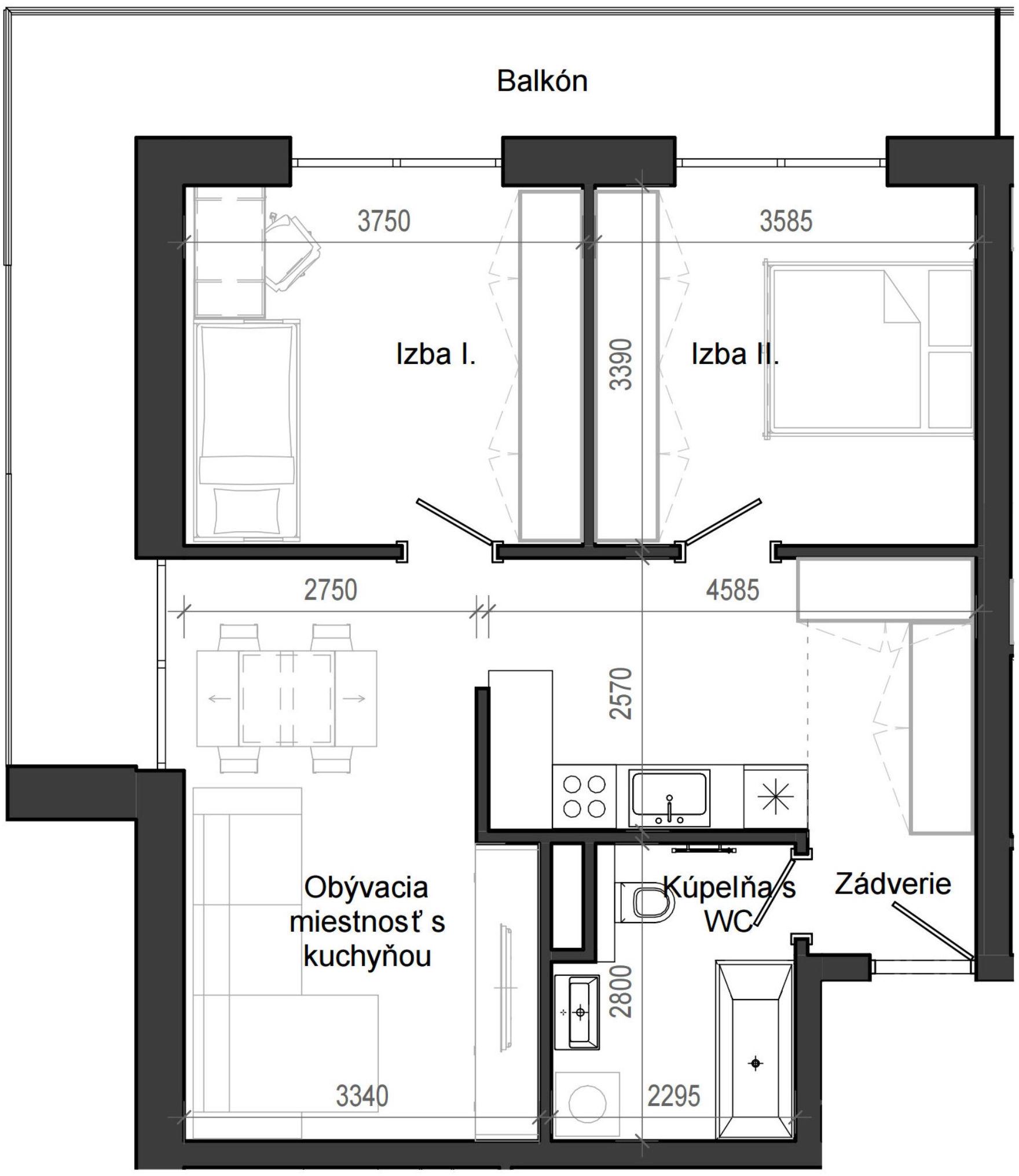 3 izbový byt B13 - 5C
