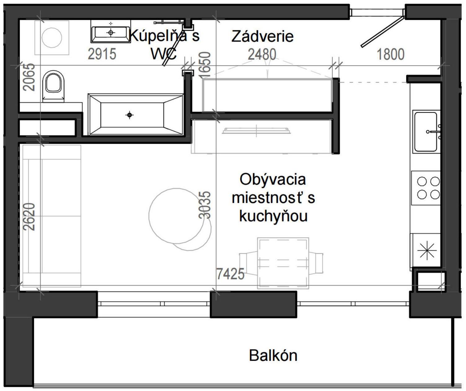 1 izbový byt B13 - 4H