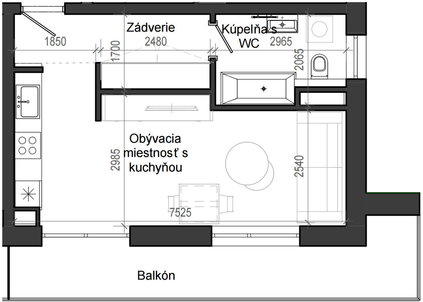 1 izbový byt B13 - 4G
