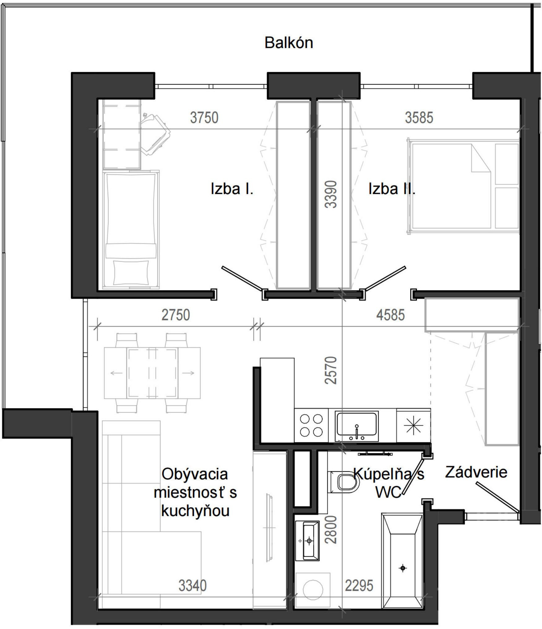 3 izbový byt B13 - 4C