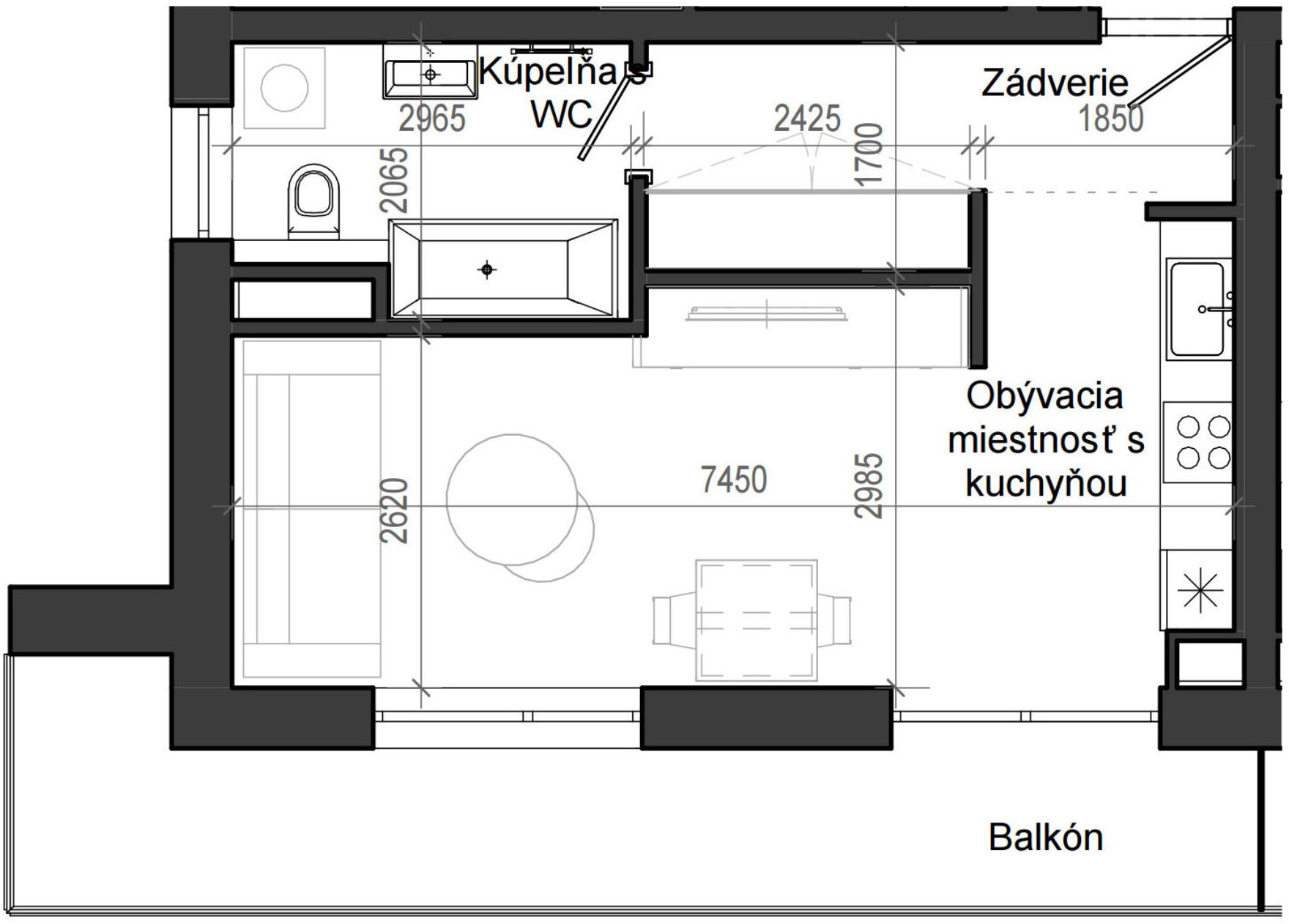 1 izbový byt B13 - 3B