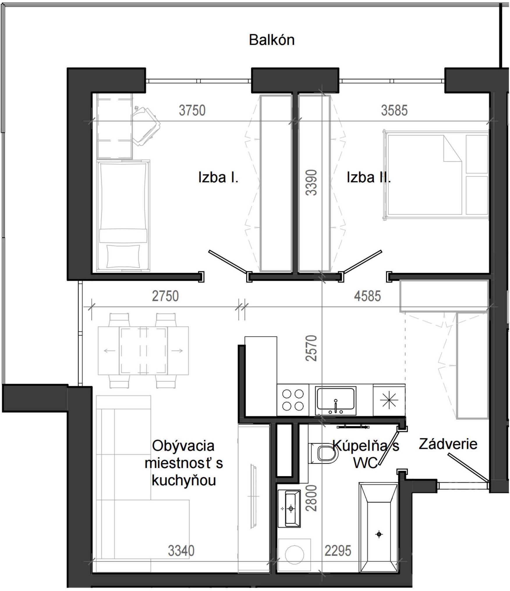 3 izbový byt B13 - 2C