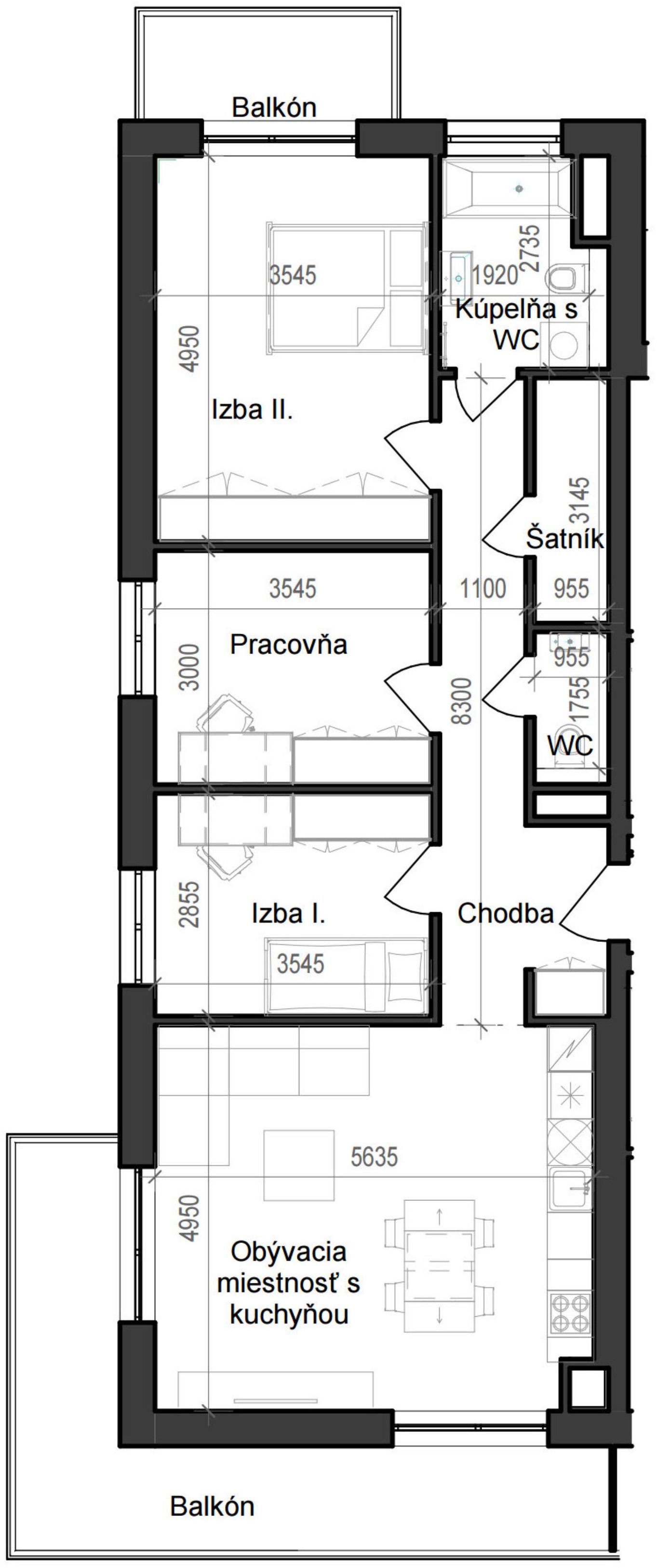 4 izbový byt B11 - 7B
