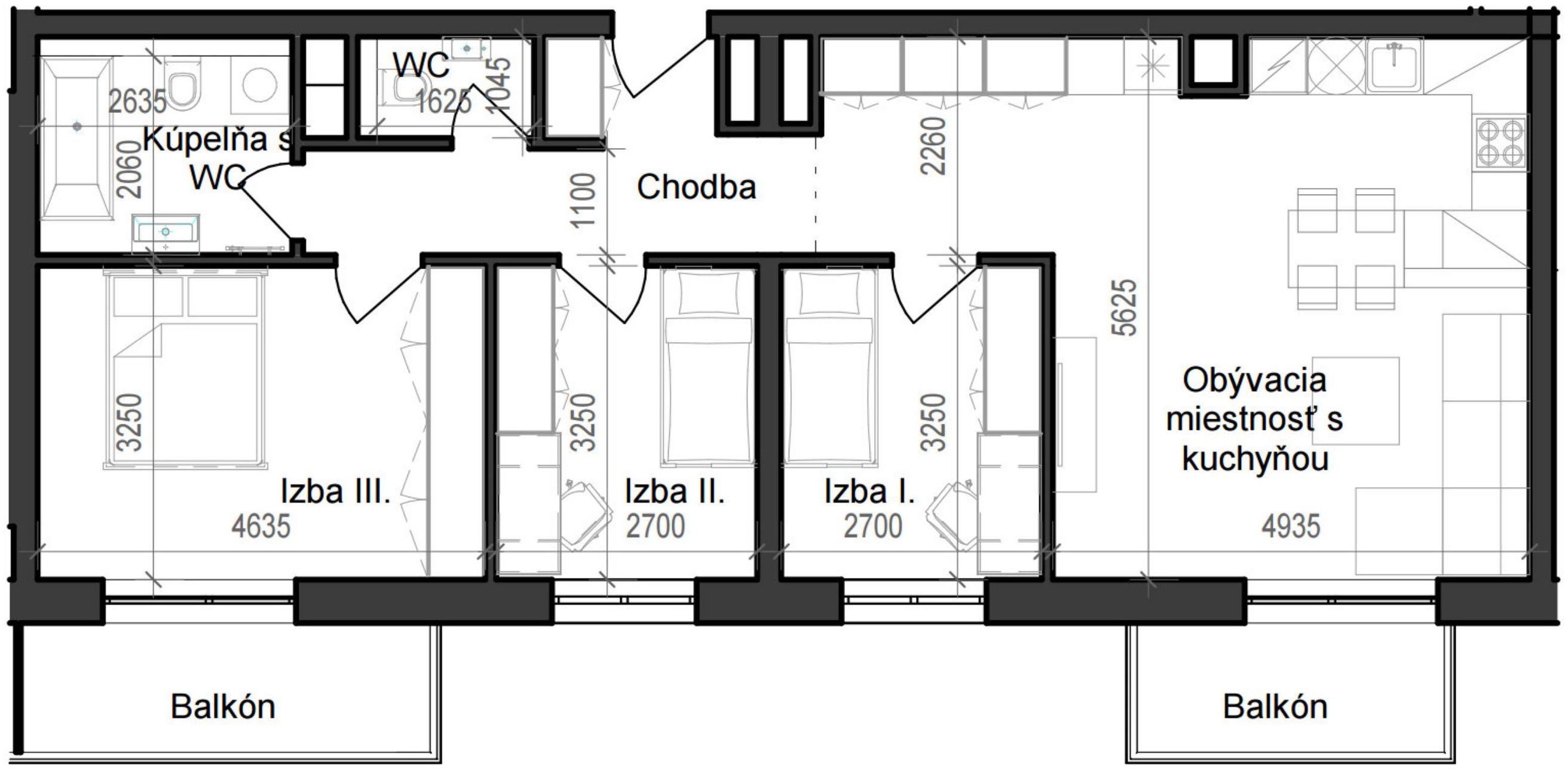 4 izbový byt B11 - 7A
