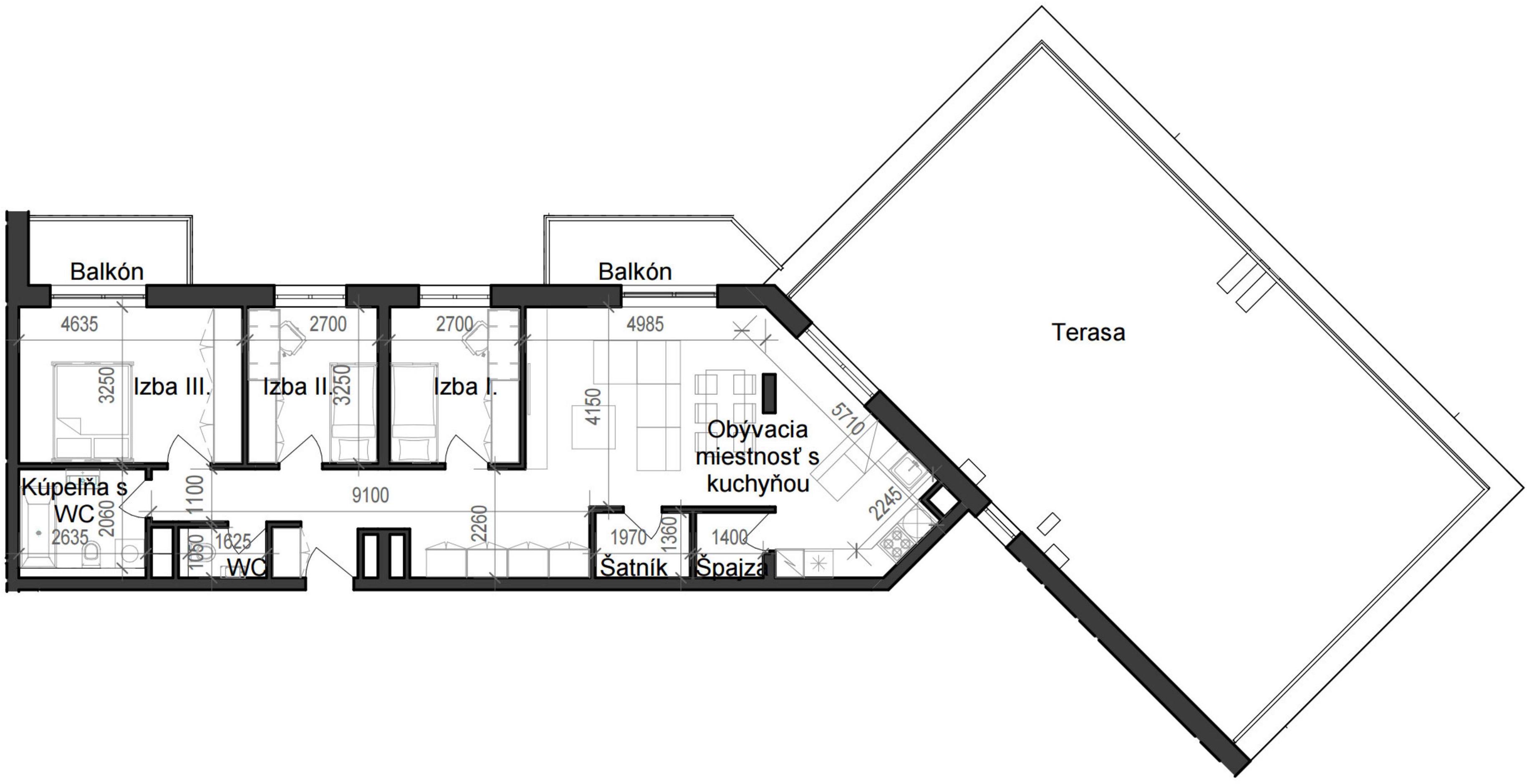 4 izbový byt B11 - 6C