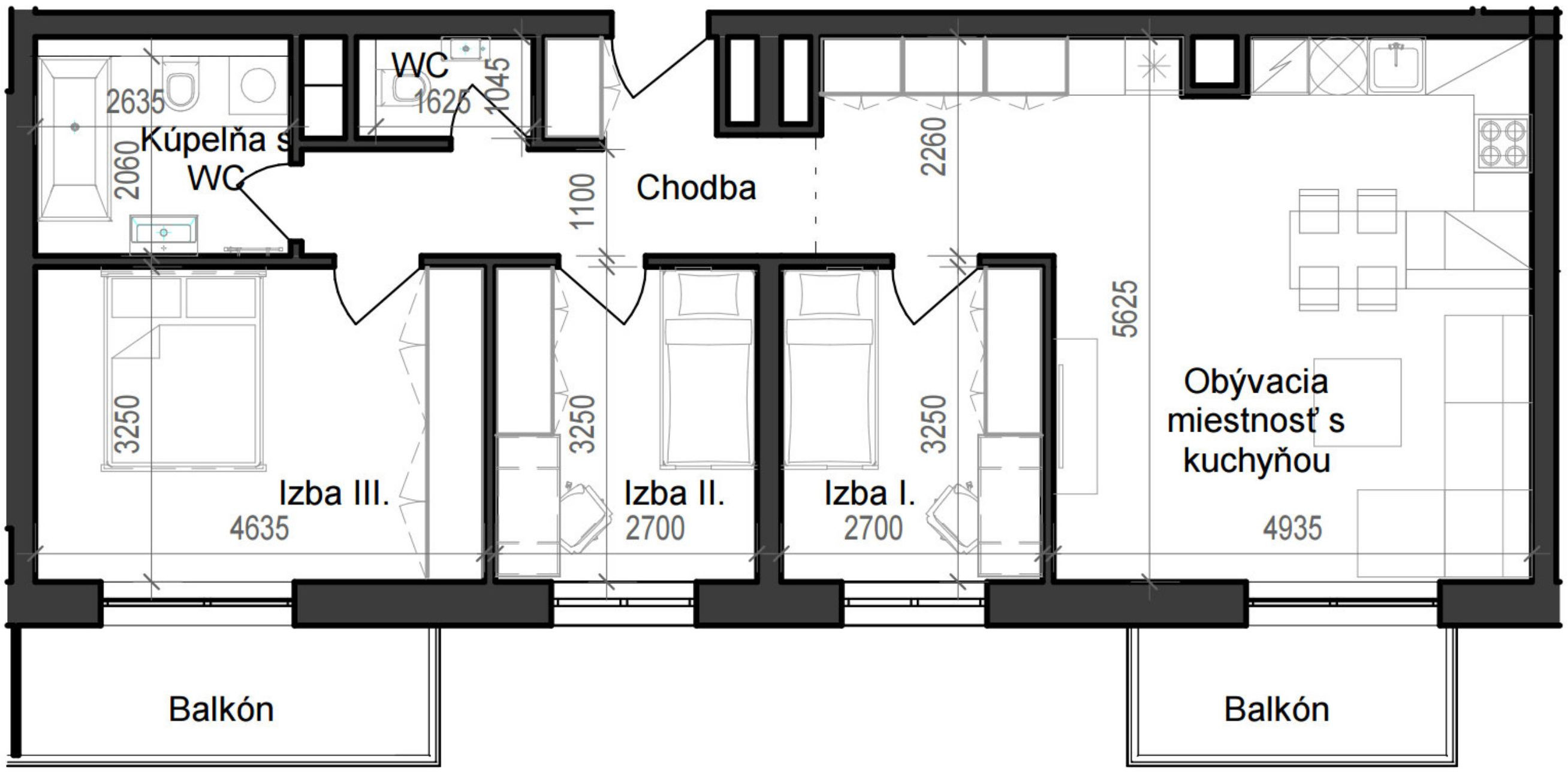4 izbový byt B11 - 6A