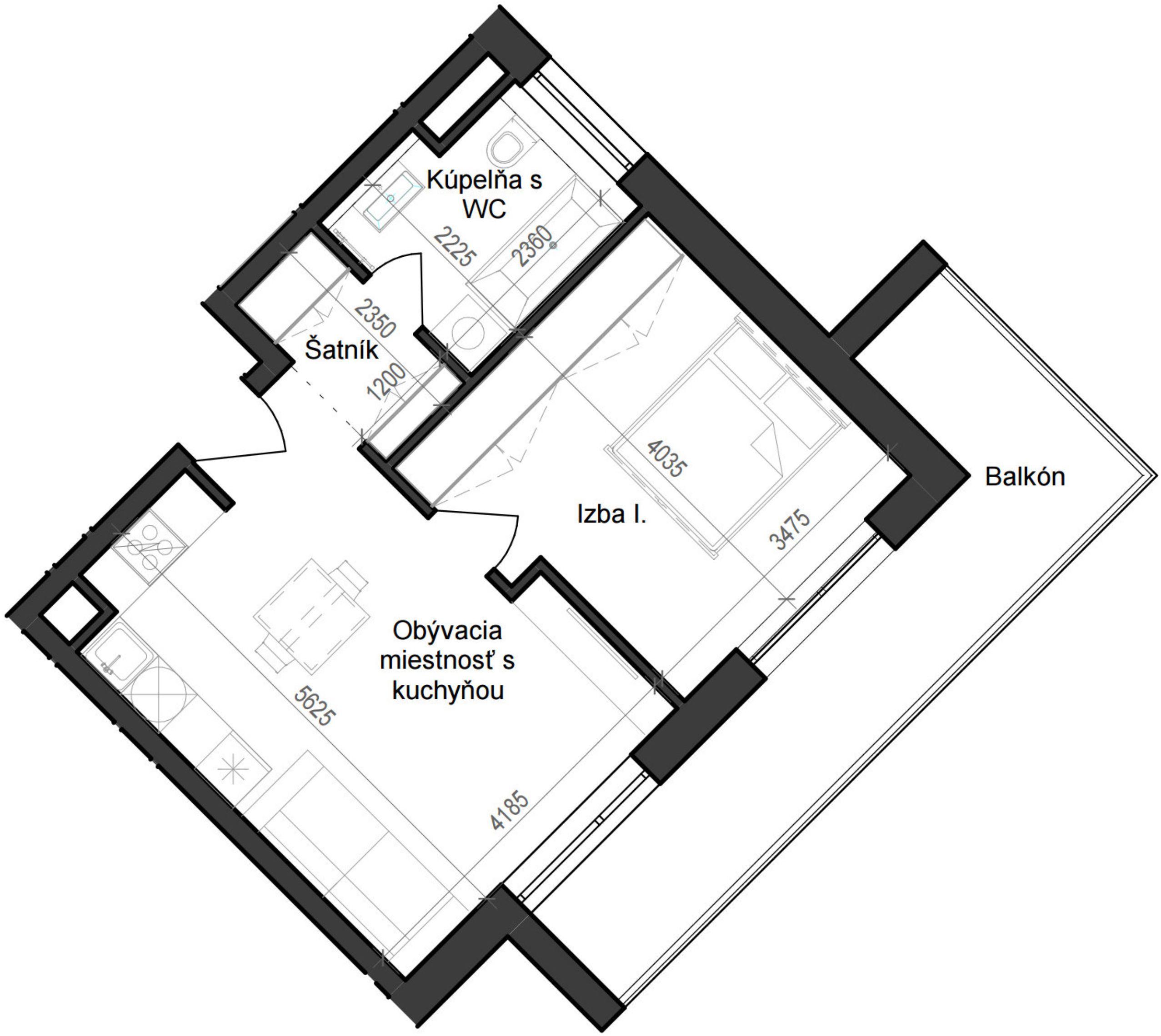 2 izbový byt B11 - 5G