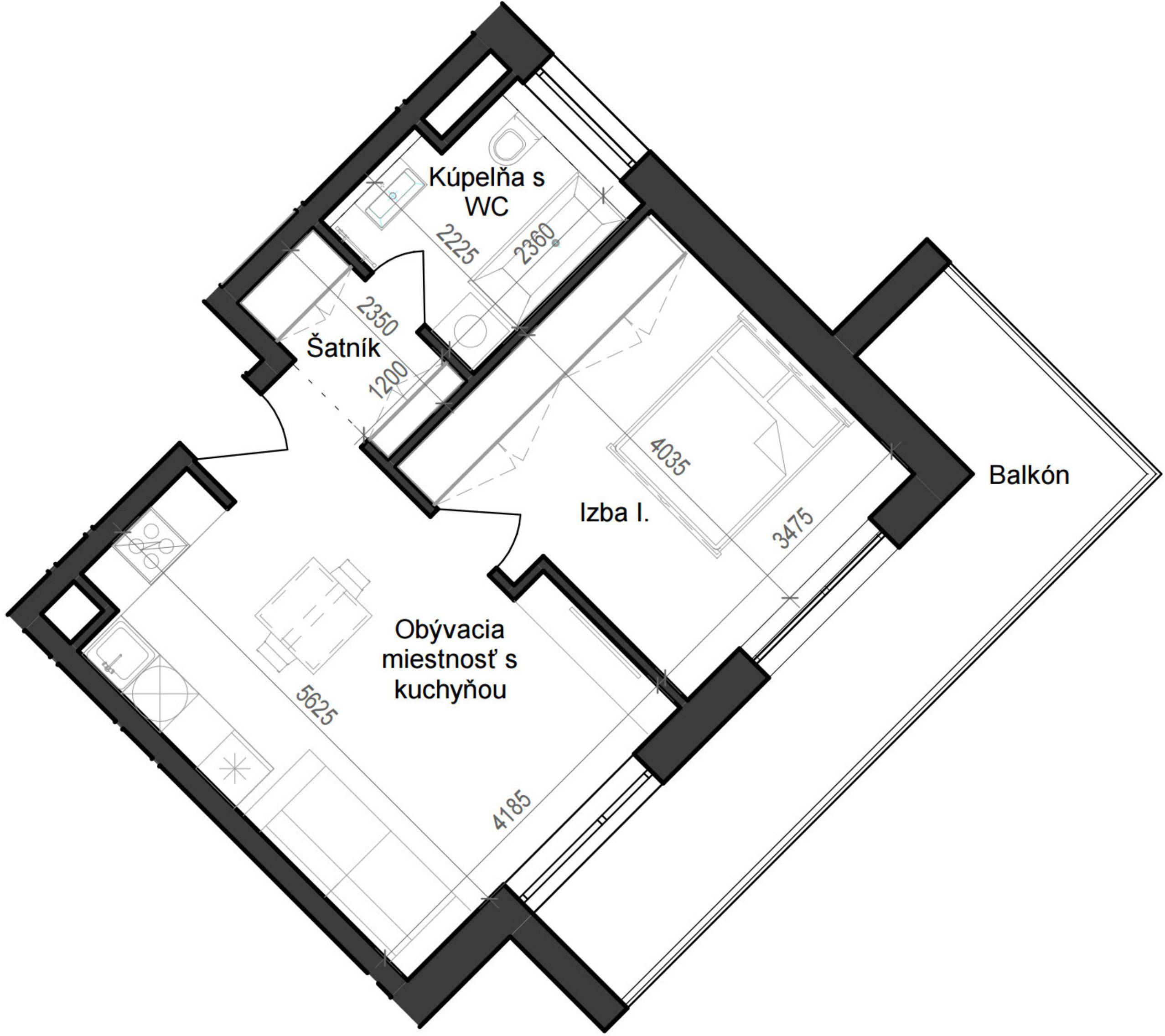 2 izbový byt B11 - 4G