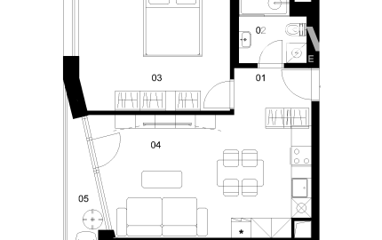 A1B - 2 izbový byt - Nové Mlynarce