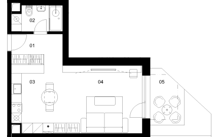 A1E - 1 izbový byt - Nové Mlynarce