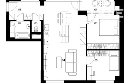 A3G - 3 izbový byt - Nové Mlynarce