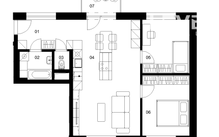 D3D - 3 izbový byt - Nové Mlynarce