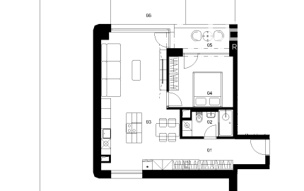 AE1A - 2 izbový byt - Nové Mlynarce