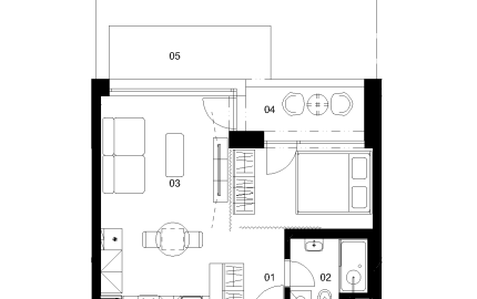 AE1B - 1 izbový byt - Nové Mlynarce