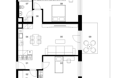 E1D - 3 izbový byt - Nové Mlynarce