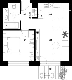 2 izbový byt B-5.5.