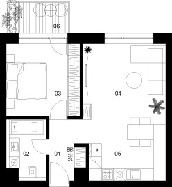 2 izbový byt C-4.4.