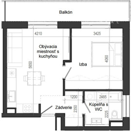 2 izbový byt B14 - 4F