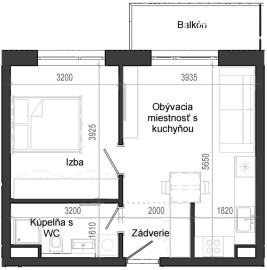 2 izbový byt B14 - 4D