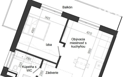 2 izbový byt B14 - 4B